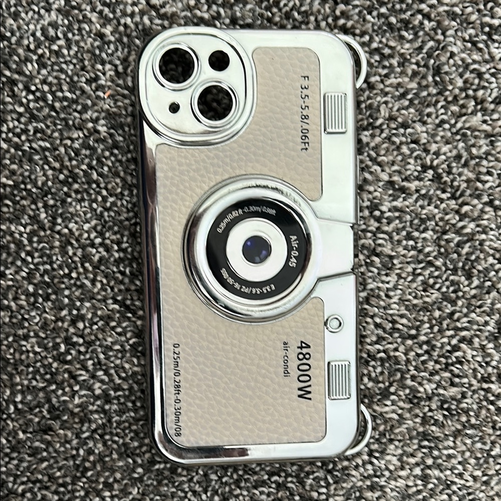 Retro Camera Style Phone Case - Silver